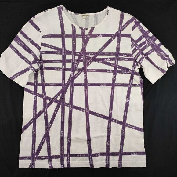 Hermès Paris Vintage Boulduc Ribbon T-Shirt - Size ME (Medium) - Made in Italy - Picture 1 of 10